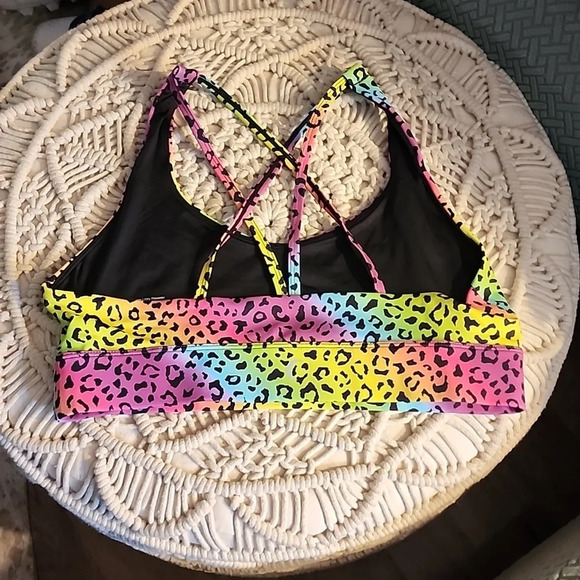 ZYIA Rainbow Leopard Print Sports Bra - Picture 2 of 3